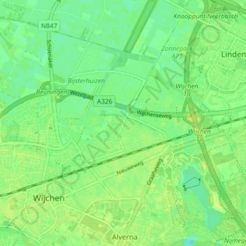 Mapa topográfico Woezikrot, altitude, relevo