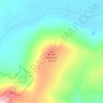 Mapa topográfico Brown Mountain, altitude, relevo