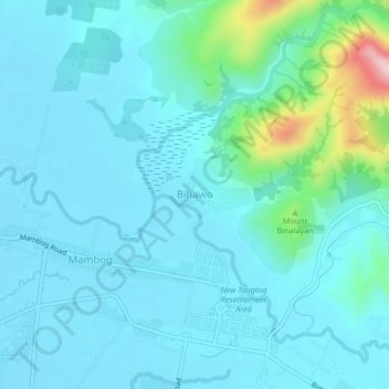 Mapa topográfico Bihawo, altitude, relevo