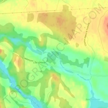 Mapa topográfico Lacs Thivierge, altitude, relevo