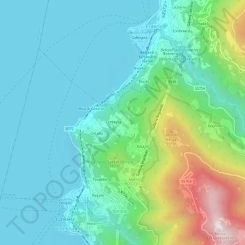 Mapa topográfico Regoledo, altitude, relevo