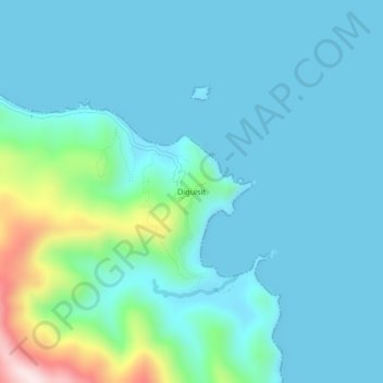 Mapa topográfico Diguisit, altitude, relevo