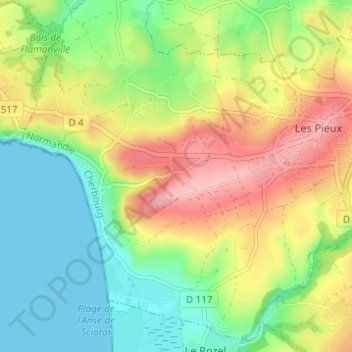 Mapa topográfico Le Val Mulet, altitude, relevo
