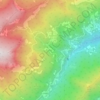 Mapa topográfico Lobbie, altitude, relevo