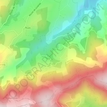 Mapa topográfico Casson, altitude, relevo