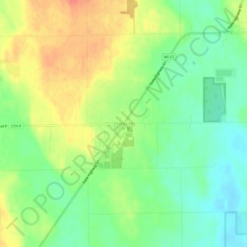 Mapa topográfico Institute, altitude, relevo