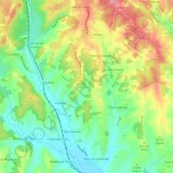 Mapa topográfico Beselga, altitude, relevo