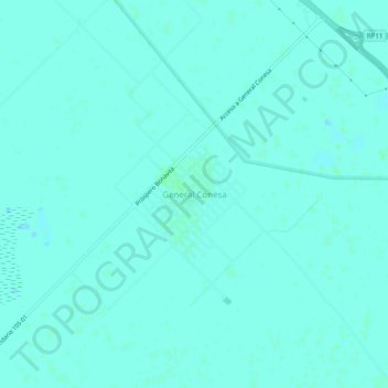 Mapa topográfico General Conesa, altitude, relevo