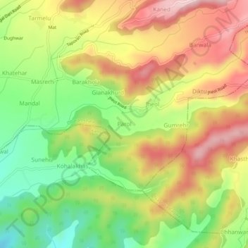 Mapa topográfico Parol, altitude, relevo