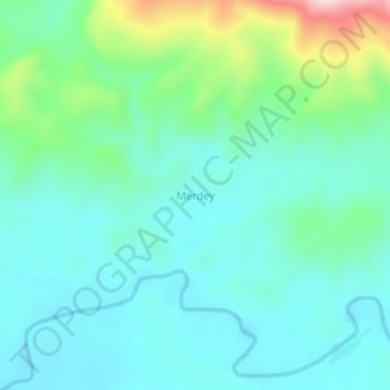 Mapa topográfico Merdey, altitude, relevo