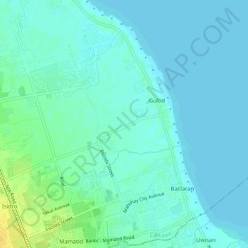 Mapa topográfico Gulod, altitude, relevo