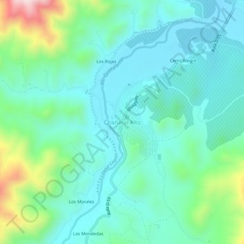 Mapa topográfico Chañaral Alto, altitude, relevo