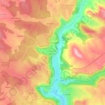 Mapa topográfico Saint-Pierre-de-Livron, altitude, relevo