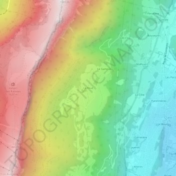 Mapa topográfico Le Peuil, altitude, relevo
