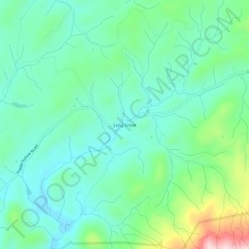 Mapa topográfico Long Creek, altitude, relevo