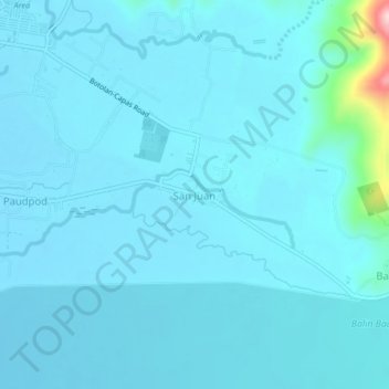 Mapa topográfico San Juan, altitude, relevo