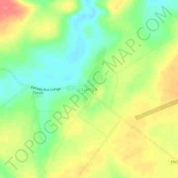 Mapa topográfico Luinga, altitude, relevo