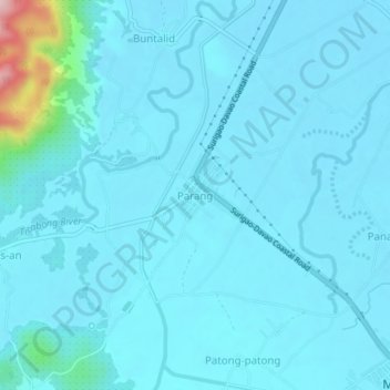 Mapa topográfico Parang, altitude, relevo