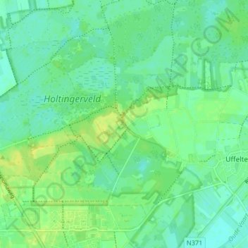 Mapa topográfico Holtinge, altitude, relevo