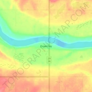 Mapa topográfico Duvernay, altitude, relevo