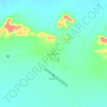 Mapa topográfico Djugerari, altitude, relevo