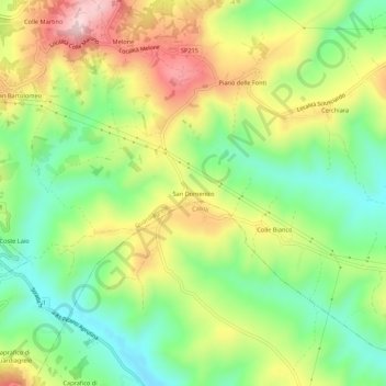 Mapa topográfico San Domenico, altitude, relevo