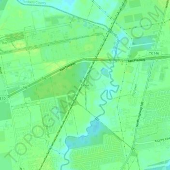 Mapa topográfico Eldon, altitude, relevo