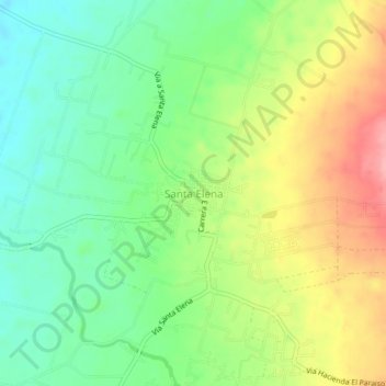Mapa topográfico Santa Elena, altitude, relevo