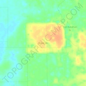 Mapa topográfico Batahan, altitude, relevo