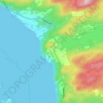 Mapa topográfico Bergem, altitude, relevo