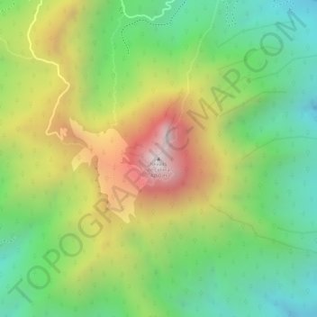 Mapa topográfico Nevado de Colima, altitude, relevo
