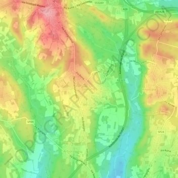 Mapa topográfico Veruno, altitude, relevo