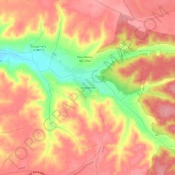 Mapa topográfico Semideiro, altitude, relevo