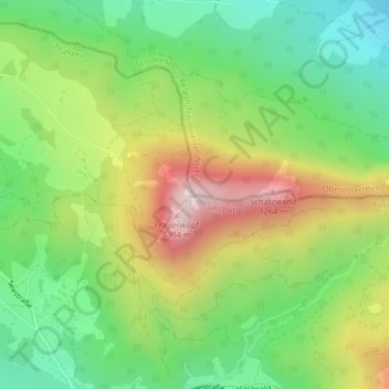 Mapa topográfico Schober, altitude, relevo