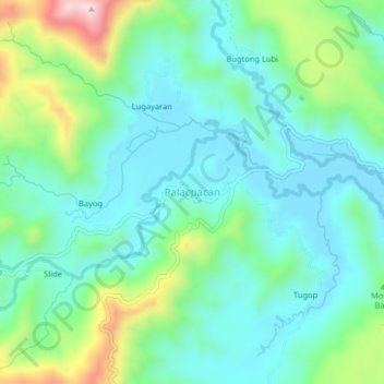 Mapa topográfico Palacpacan, altitude, relevo