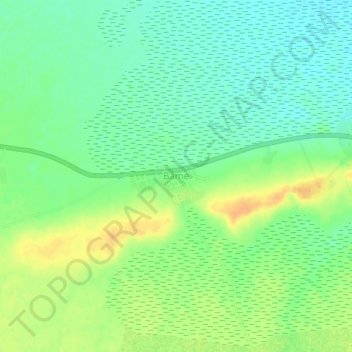 Mapa topográfico Bame, altitude, relevo