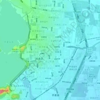 Mapa topográfico 东大街村, altitude, relevo