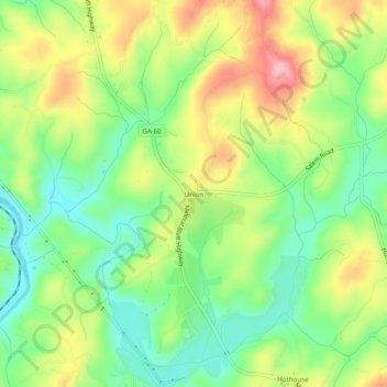 Mapa topográfico Union, altitude, relevo