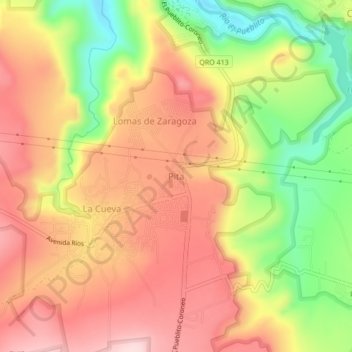 Mapa topográfico Pita, altitude, relevo