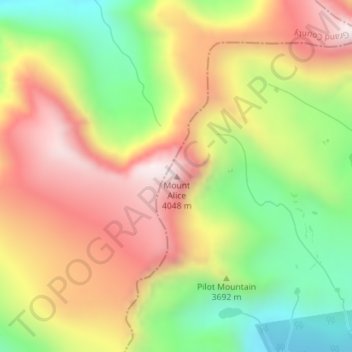 Mapa topográfico Mount Alice, altitude, relevo