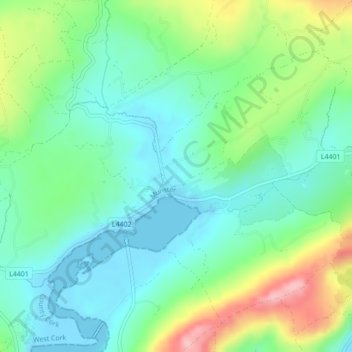 Mapa topográfico Ballyvoye, altitude, relevo