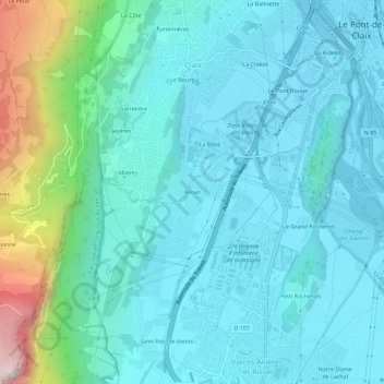 Mapa topográfico Risset, altitude, relevo