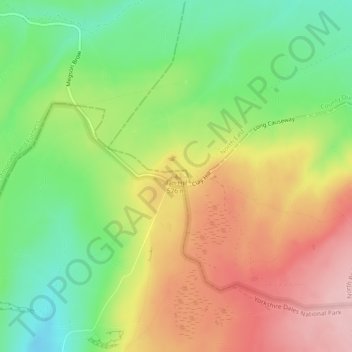 Mapa topográfico Tan Hill, altitude, relevo