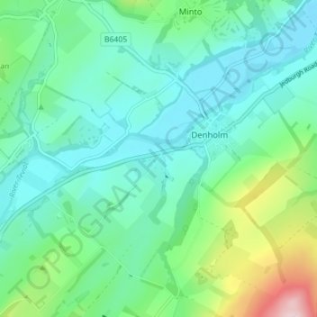 Mapa topográfico Honeyburn, altitude, relevo