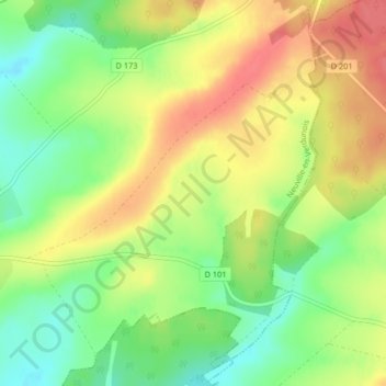 Mapa topográfico La Patronne, altitude, relevo