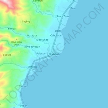 Mapa topográfico Tayasan, altitude, relevo