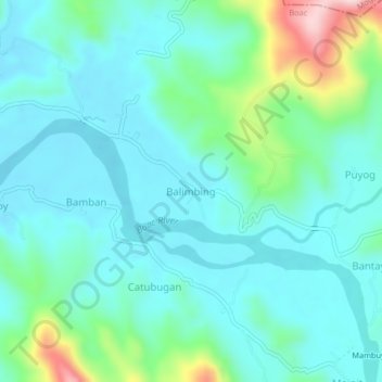 Mapa topográfico Balimbing, altitude, relevo