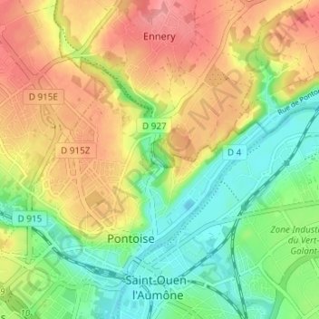 Mapa topográfico Les Turpaines, altitude, relevo