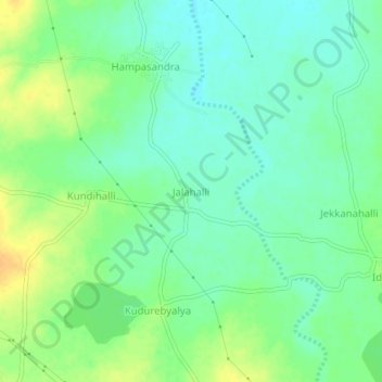 Mapa topográfico Jalahalli, altitude, relevo