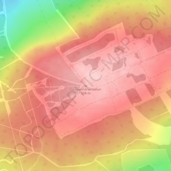 Mapa topográfico Cashlaundrumlahan, altitude, relevo